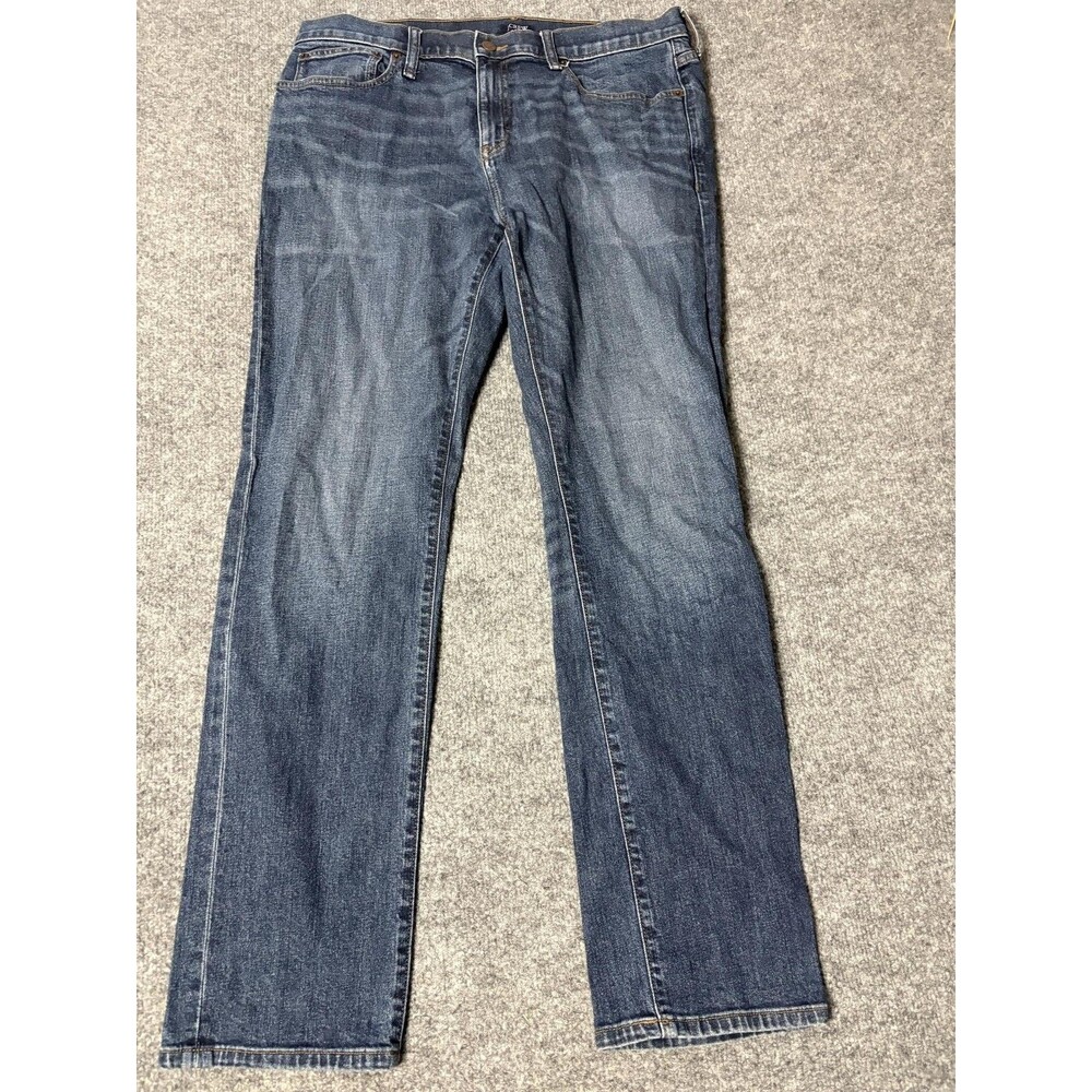 J.CREW Jeans Mens 34x32 Blue Slim Straight Flex Stretch Medium Wash Denim Casual